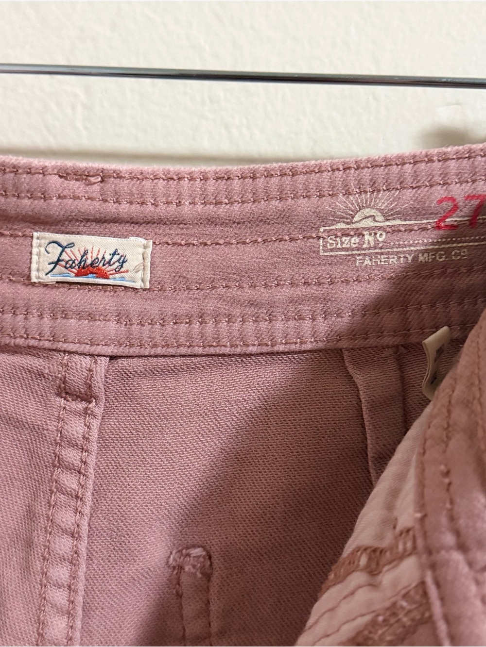 Faherty Stretch Terry Harbor Pants Mauve Pink Wide Leg High Rise Size 27 cotton - Picture 9 of 12